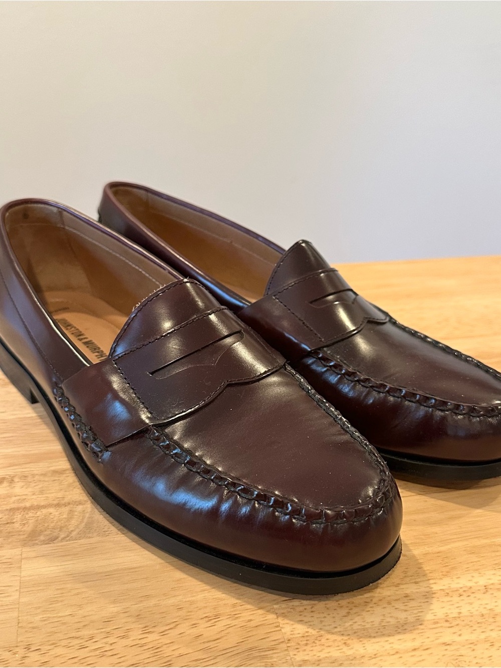 Johnston & Murphy Men's Burgundy Penny Loafers